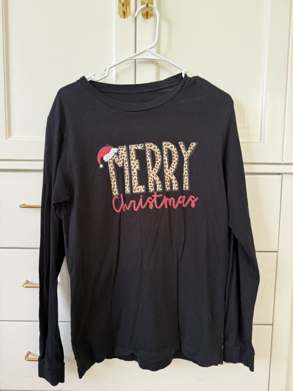 Kids Black 'Merry Christmas' Long-Sleeve Holiday Tee